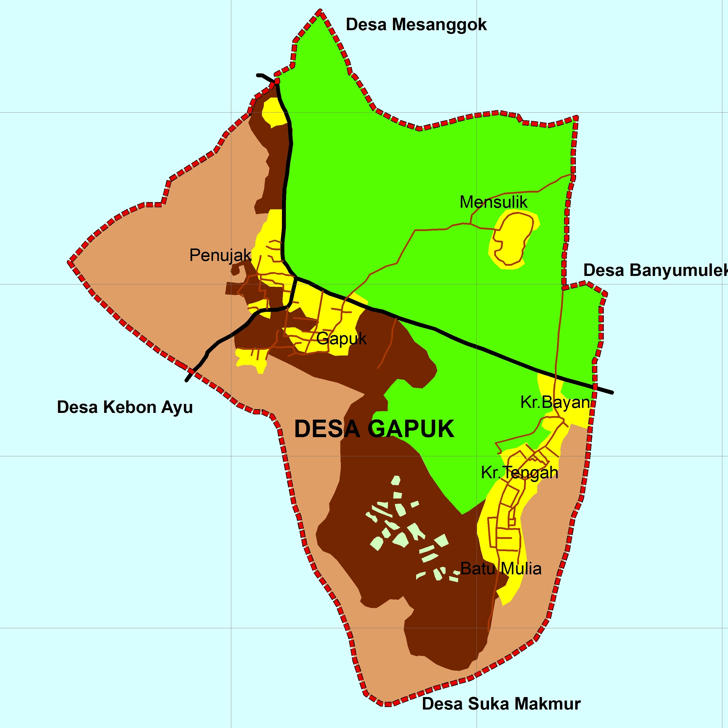 Peta Wilayah Desa Gapuk Lombok Barat